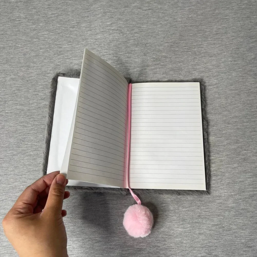 Justice Girl’s Cat Fuzzy Plush Notebook Journal Book